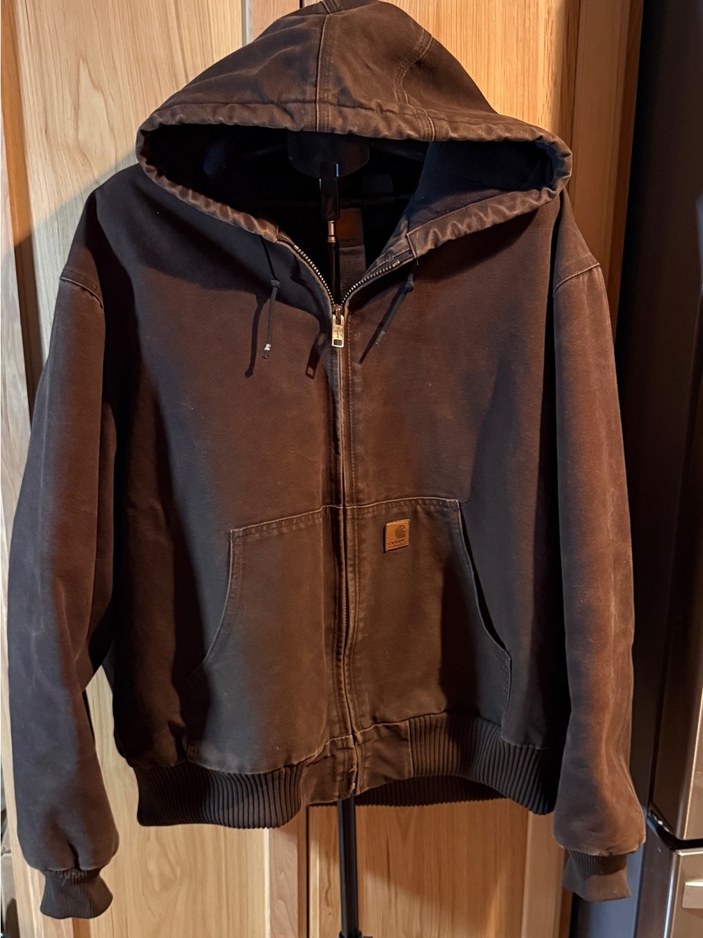 Carhartt Brown Zip-Up Hooded Work Jacket